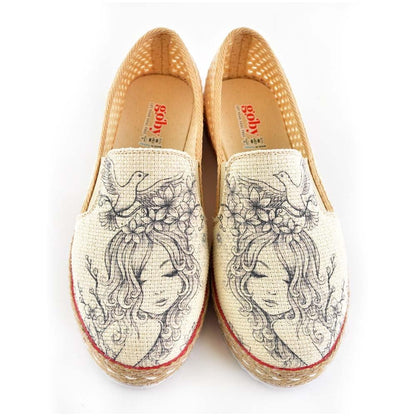 Lady and Birds Sneaker Shoes DEL120 (506265436192)