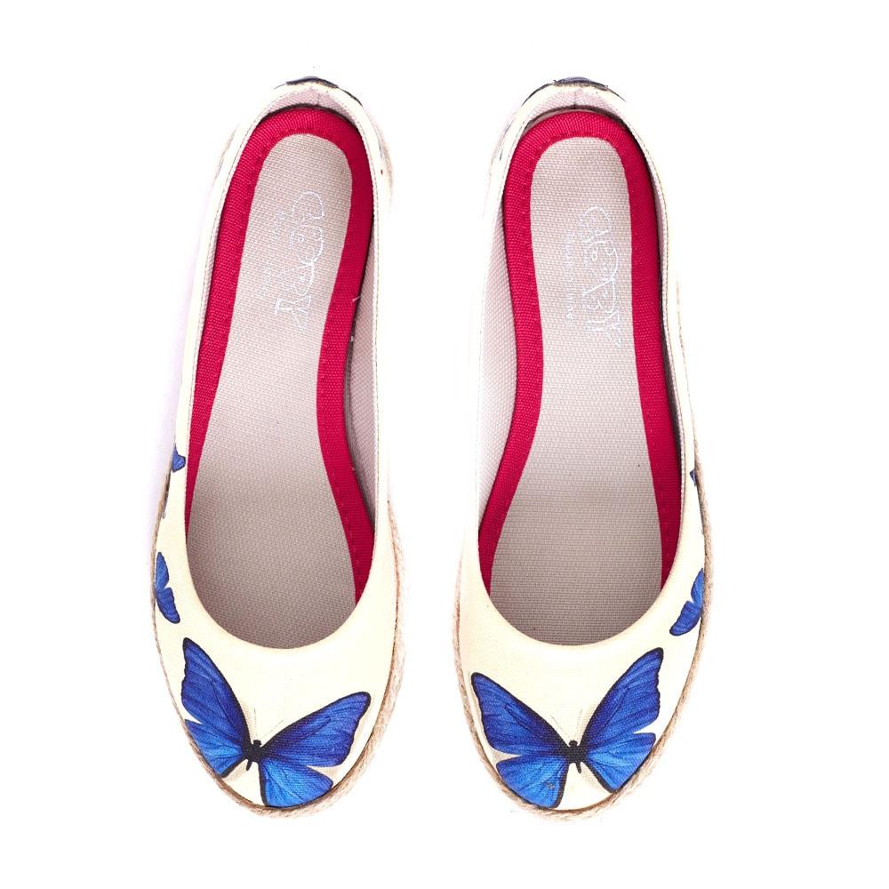 Blue Butterfly Ballerinas Shoes FBR1198 (506265665568)