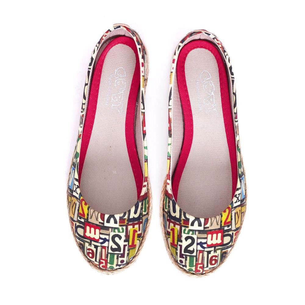 Numbers and Letters Ballerinas Shoes FBR1205 (1405805363296)