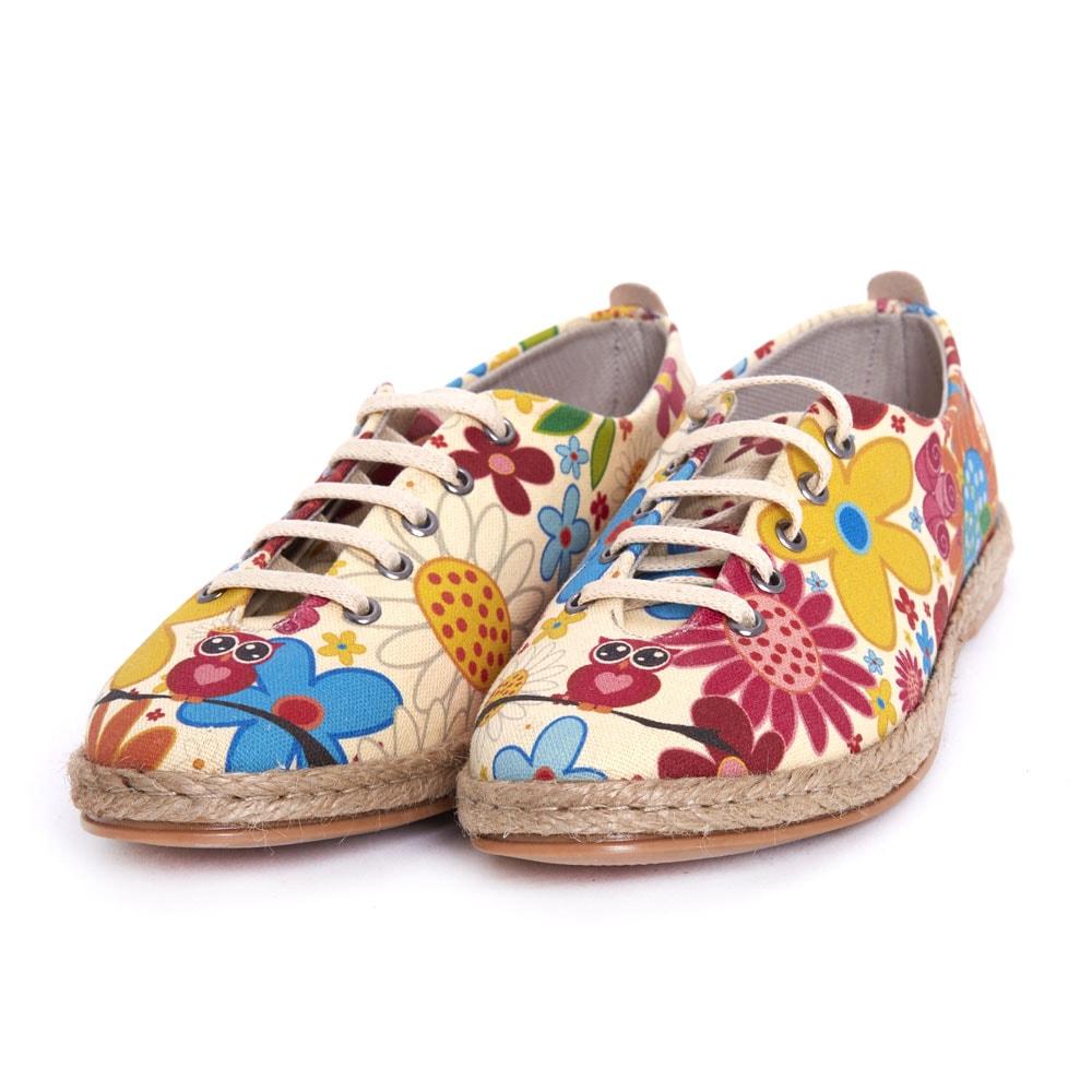 Cute Owl and Flowers Ballerinas Shoes FBR1221 (1405805658208)