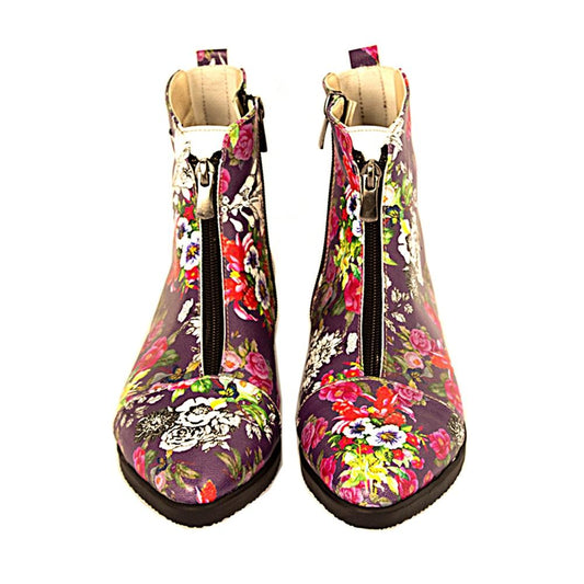 Flowers Ankle Boots FER104 (1405806411872)