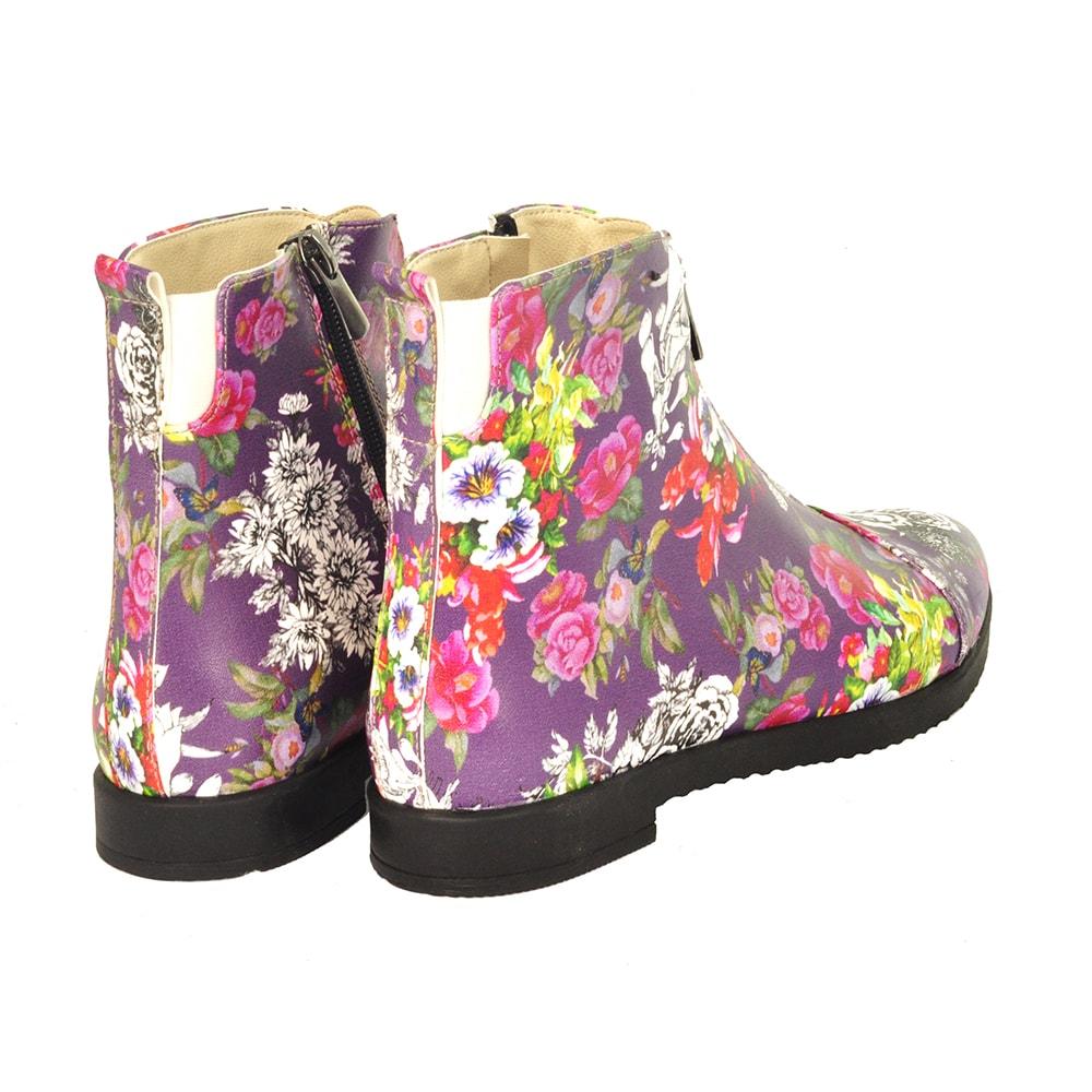Flowers Ankle Boots FER104 (1405806411872)