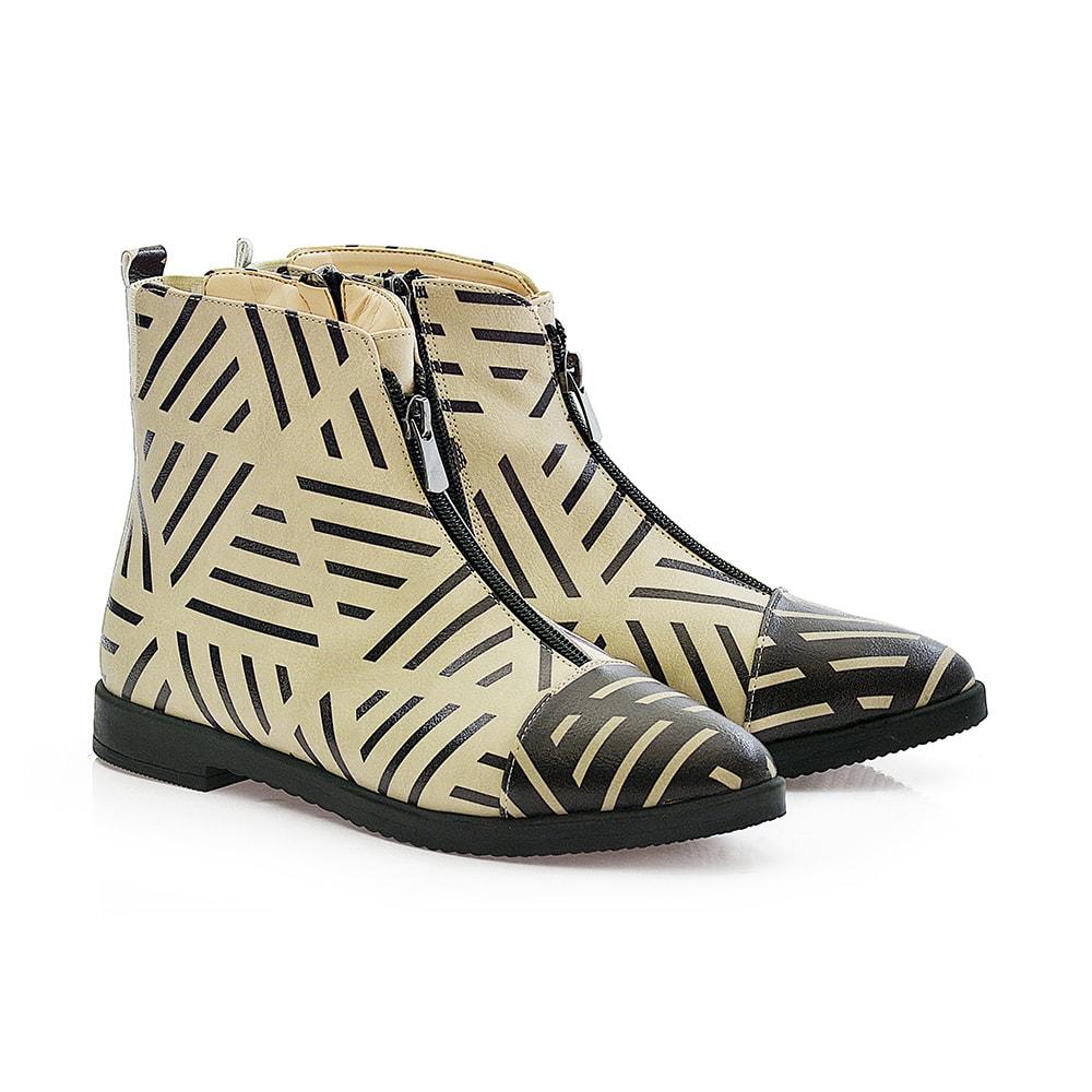 Pattern Ankle Boots FER107 (1405806477408)
