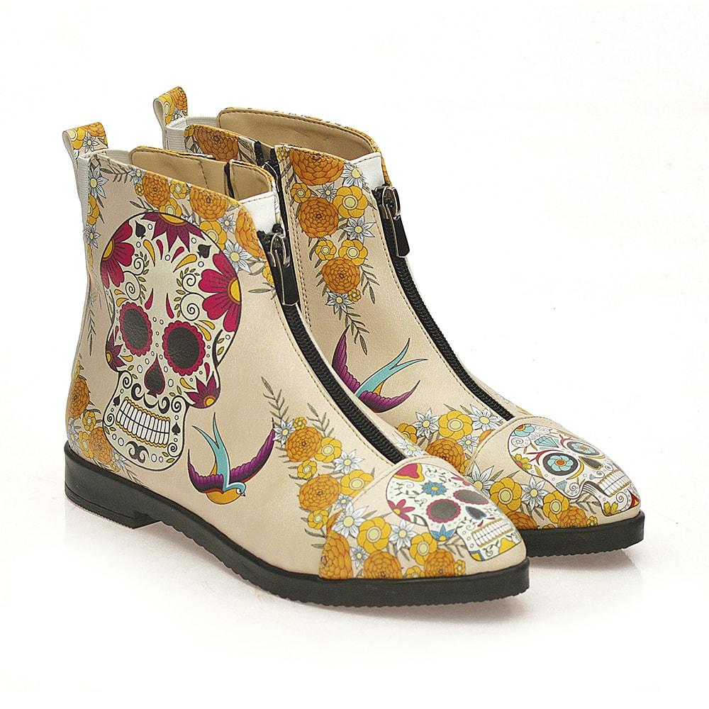 Skull Ankle Boots FER112 (1405806641248)