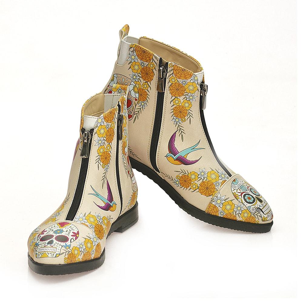 Skull Ankle Boots FER112 (1405806641248)