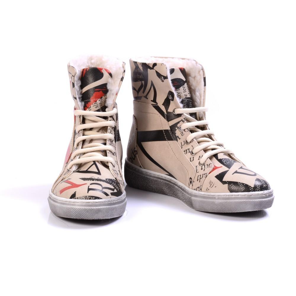 Newspaper Short Boots JAS105 (1421180174432)