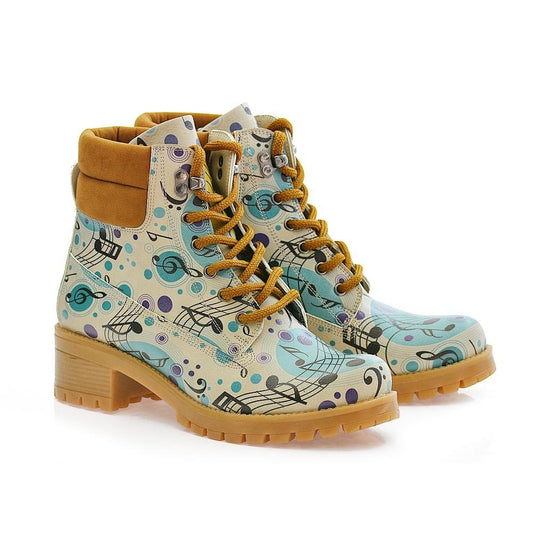 Music Notes Short Boots KAT106 (1421183221856)