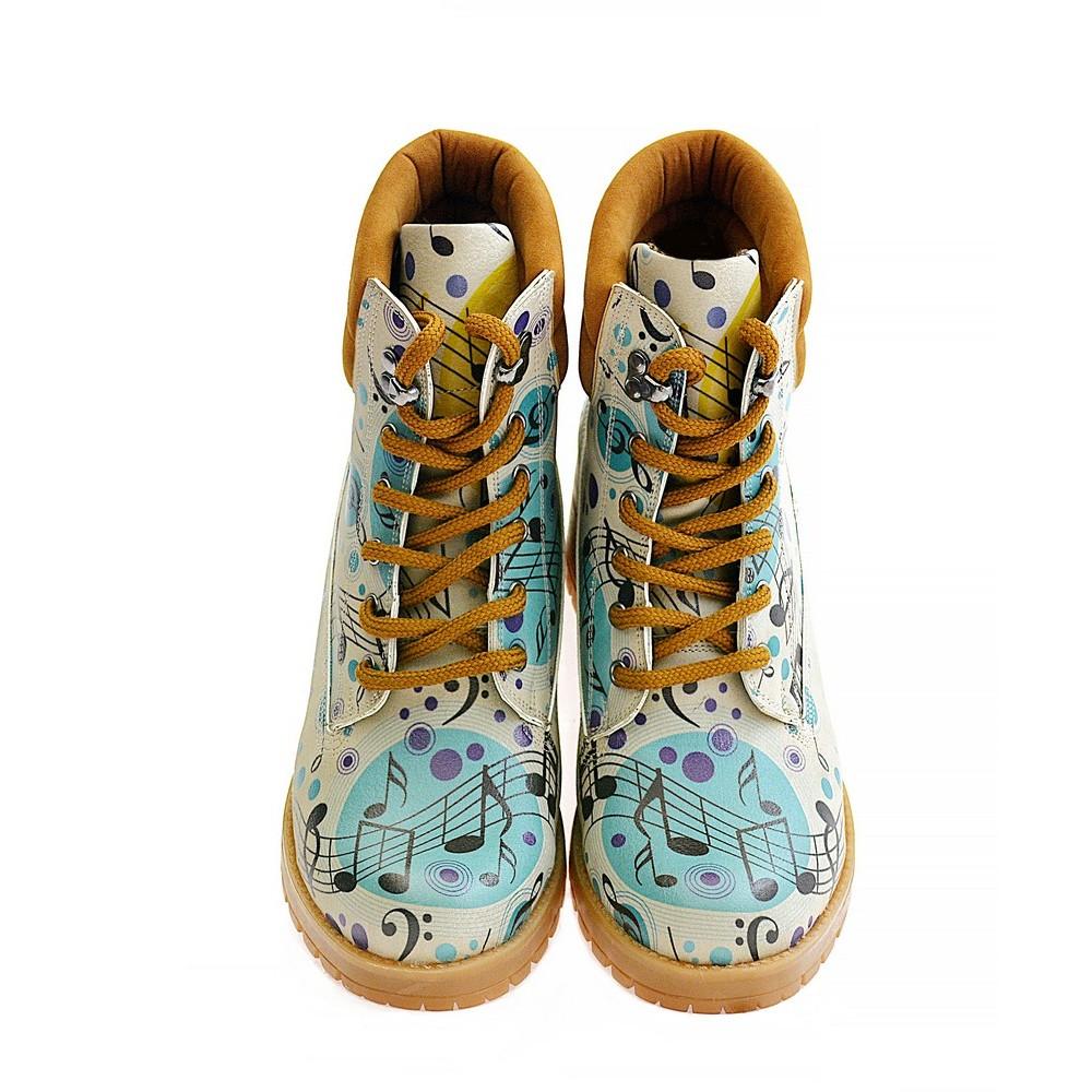 Music Notes Short Boots KAT106 (1421183221856)