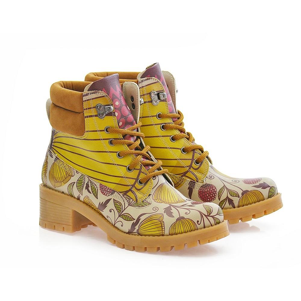 Flowers Short Boots KAT113 (1421183975520)