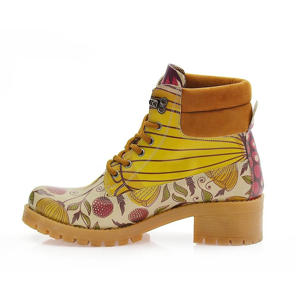 Flowers Short Boots KAT113 (1421183975520)