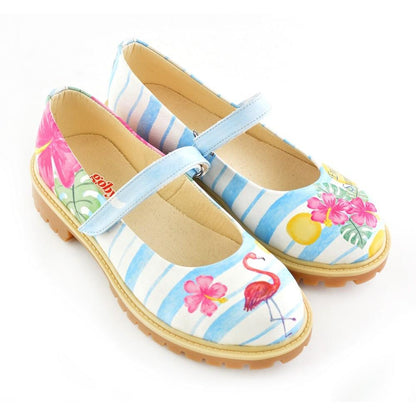 Flamingo and Flowers Ballerinas Shoes KTB105 (1421186105440)