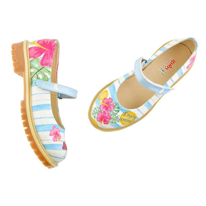 Flamingo and Flowers Ballerinas Shoes KTB105 (1421186105440)
