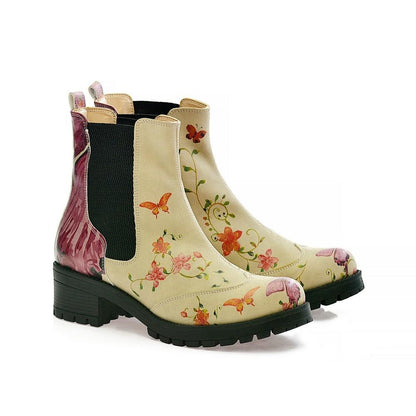 Flowers Short Boots LAS103 (1421187350624)