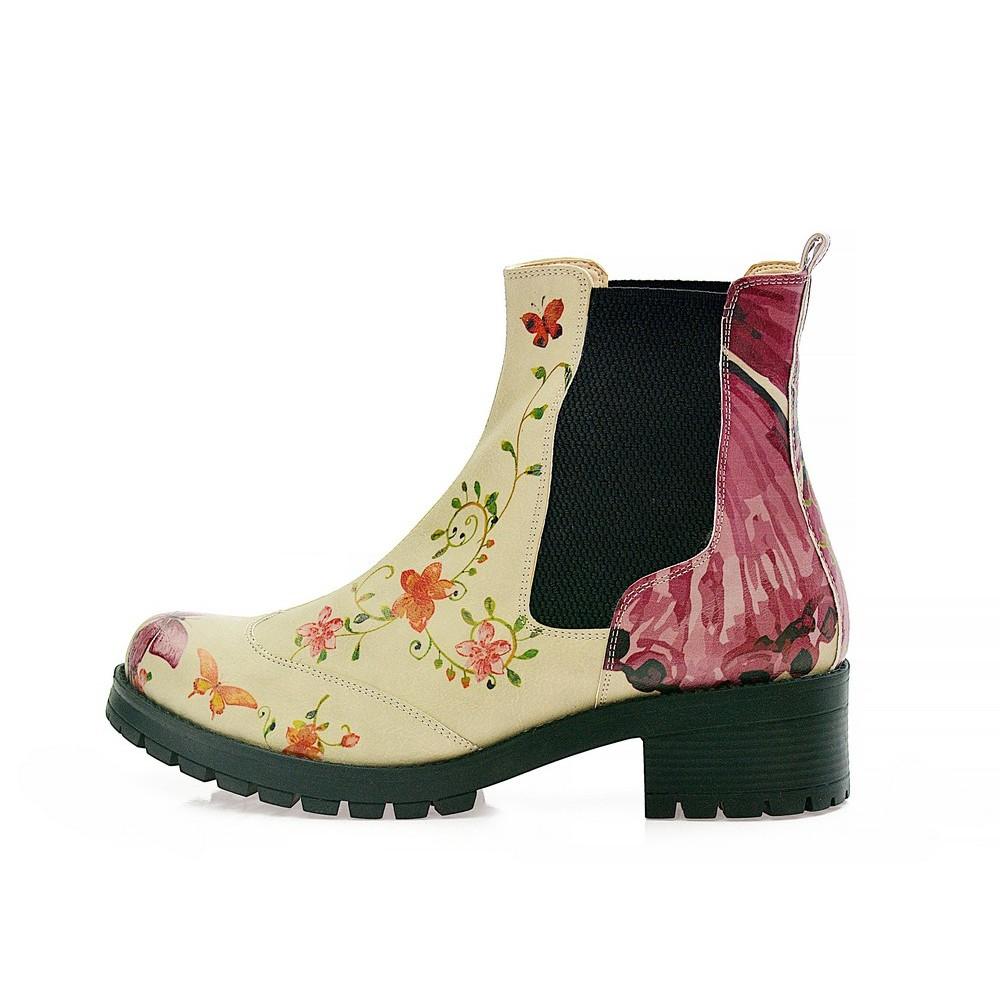 Flowers Short Boots LAS103 (1421187350624)