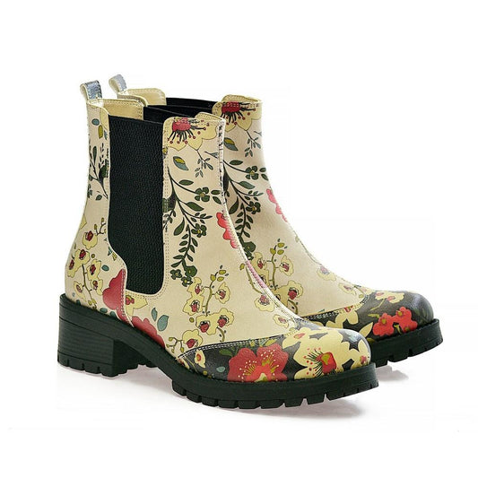 Flowers Short Boots LAS104 (1421187448928)