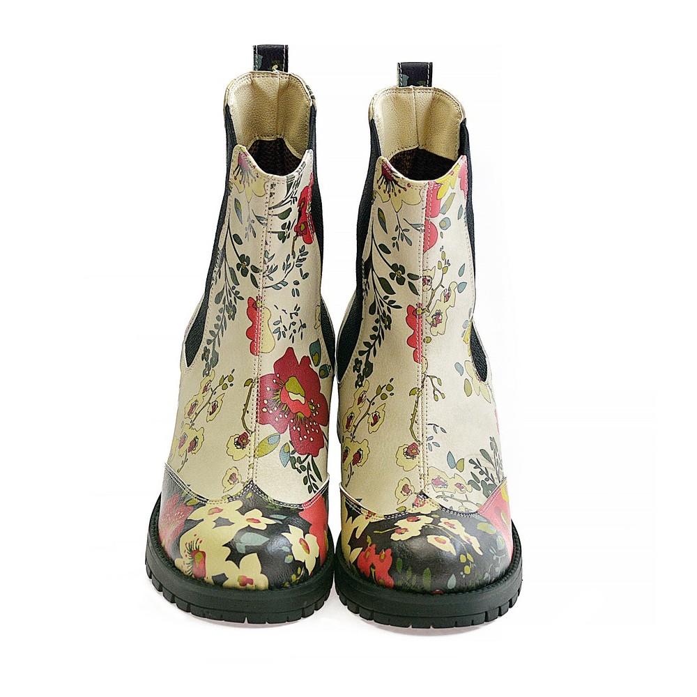 Flowers Short Boots LAS104 (1421187448928)
