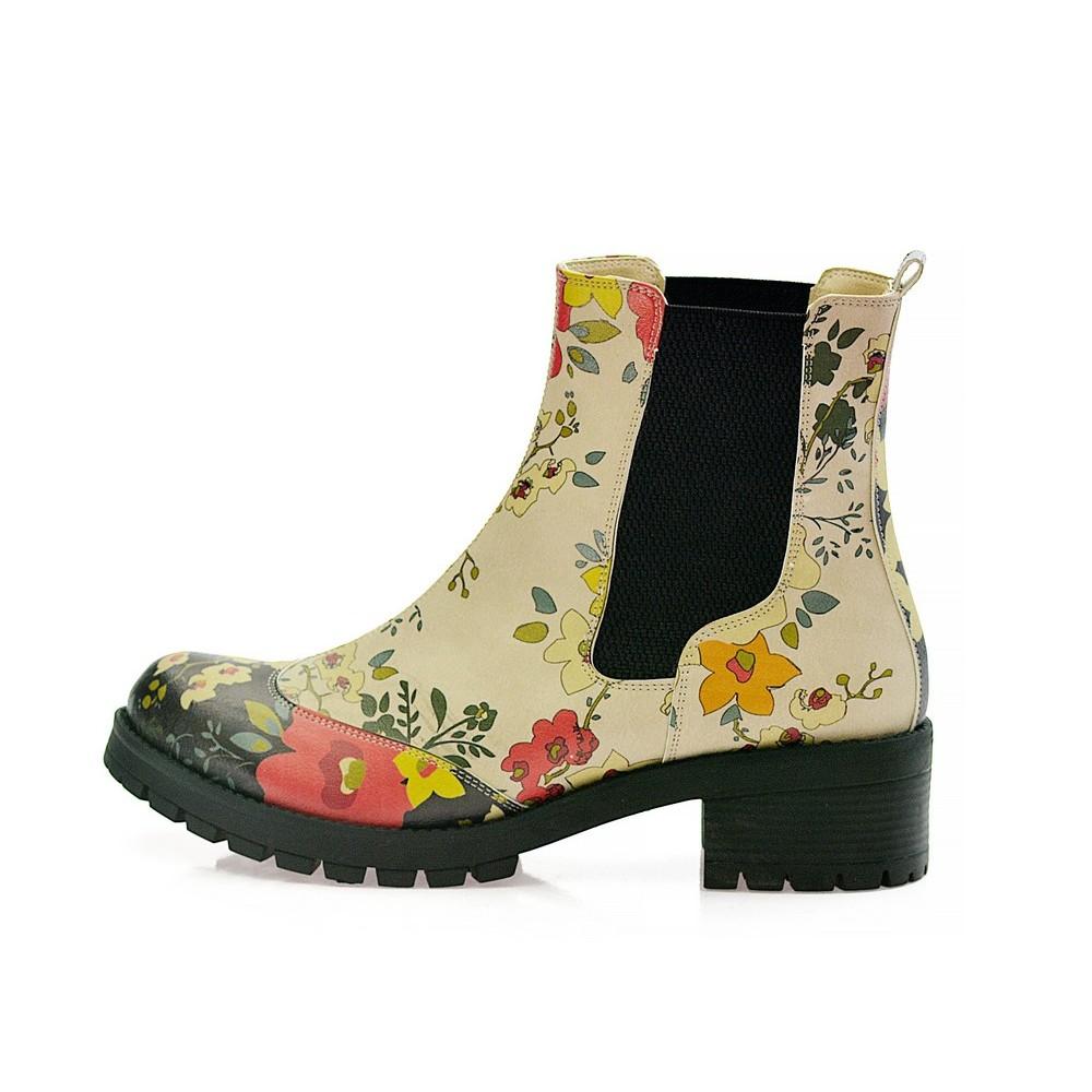 Flowers Short Boots LAS104 (1421187448928)