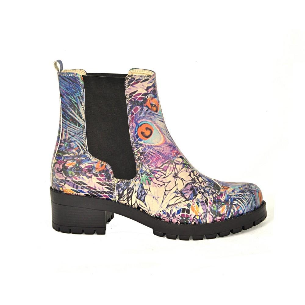 Paint Pattern Short Boots LAS105 (1421187547232)