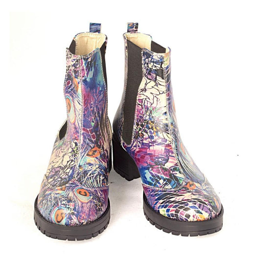 Paint Pattern Short Boots LAS105 (1421187547232)