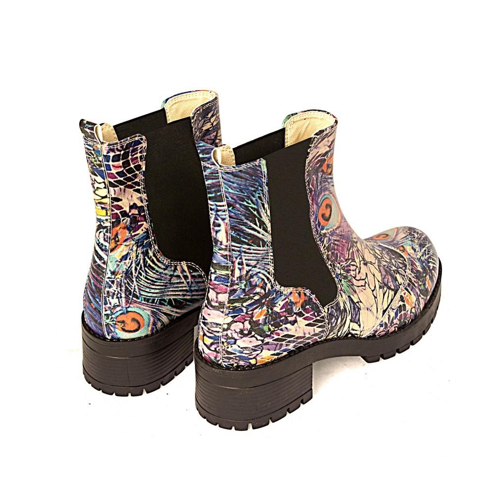 Paint Pattern Short Boots LAS105 (1421187547232)