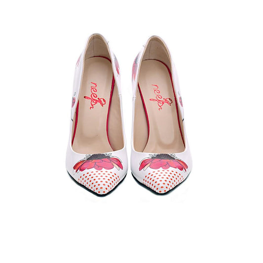 Flowers and Dots Heel Shoes NBS109 (770204106848)