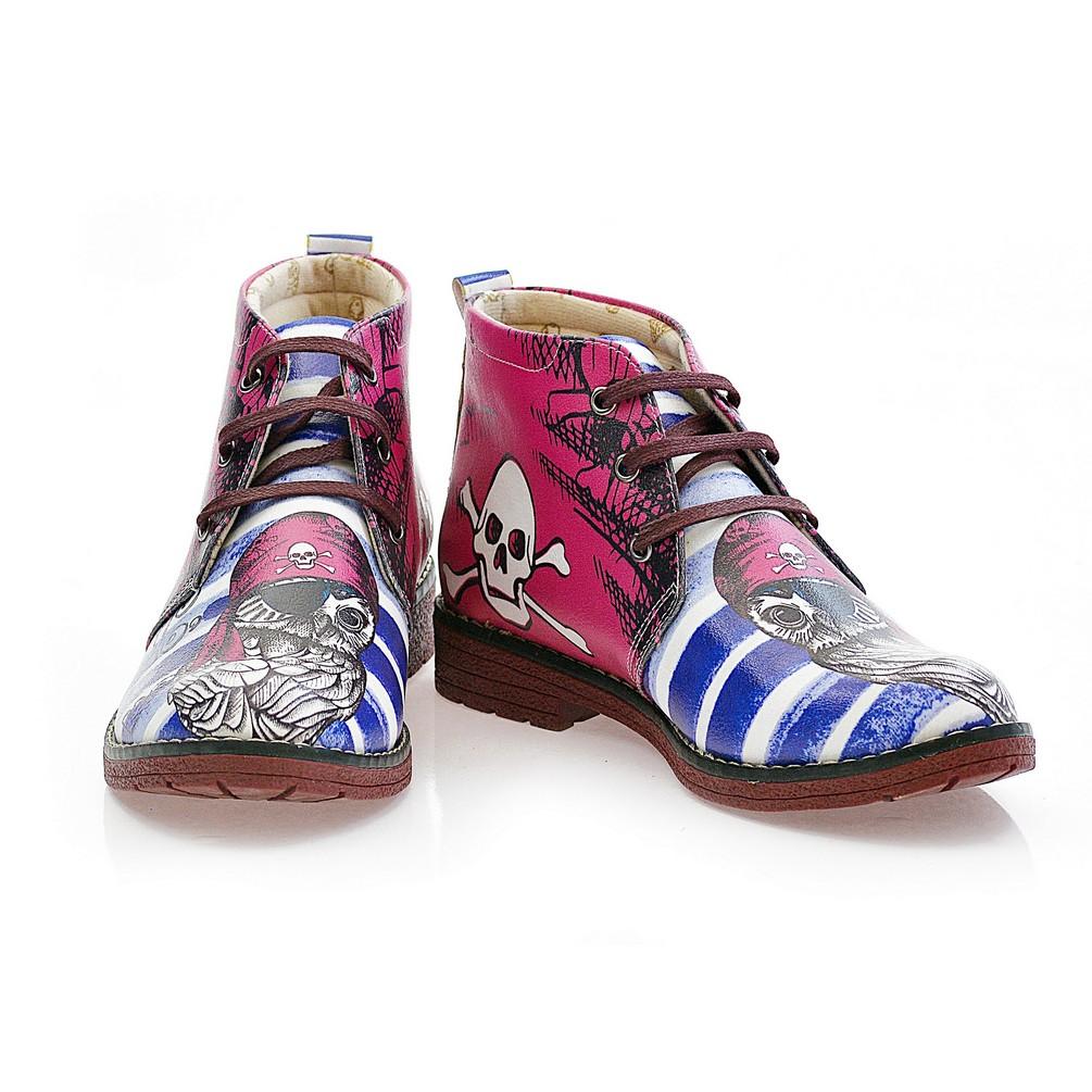 Pirate Owl Ankle Boots NHP103 (770209579104)