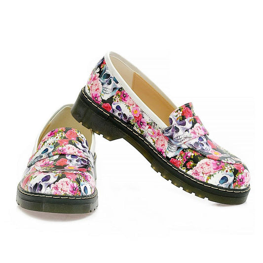 Skull and Flowers Oxford Shoes NMOX101 (770212757600)