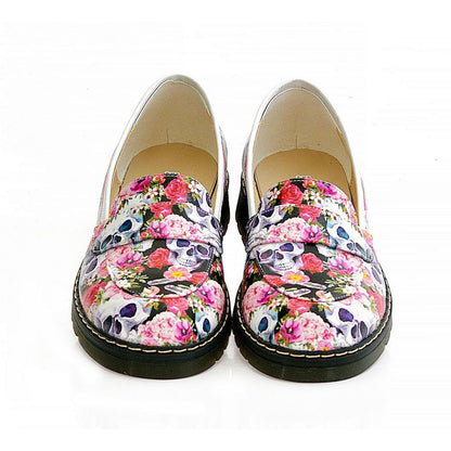 Skull and Flowers Oxford Shoes NMOX101 (770212757600)
