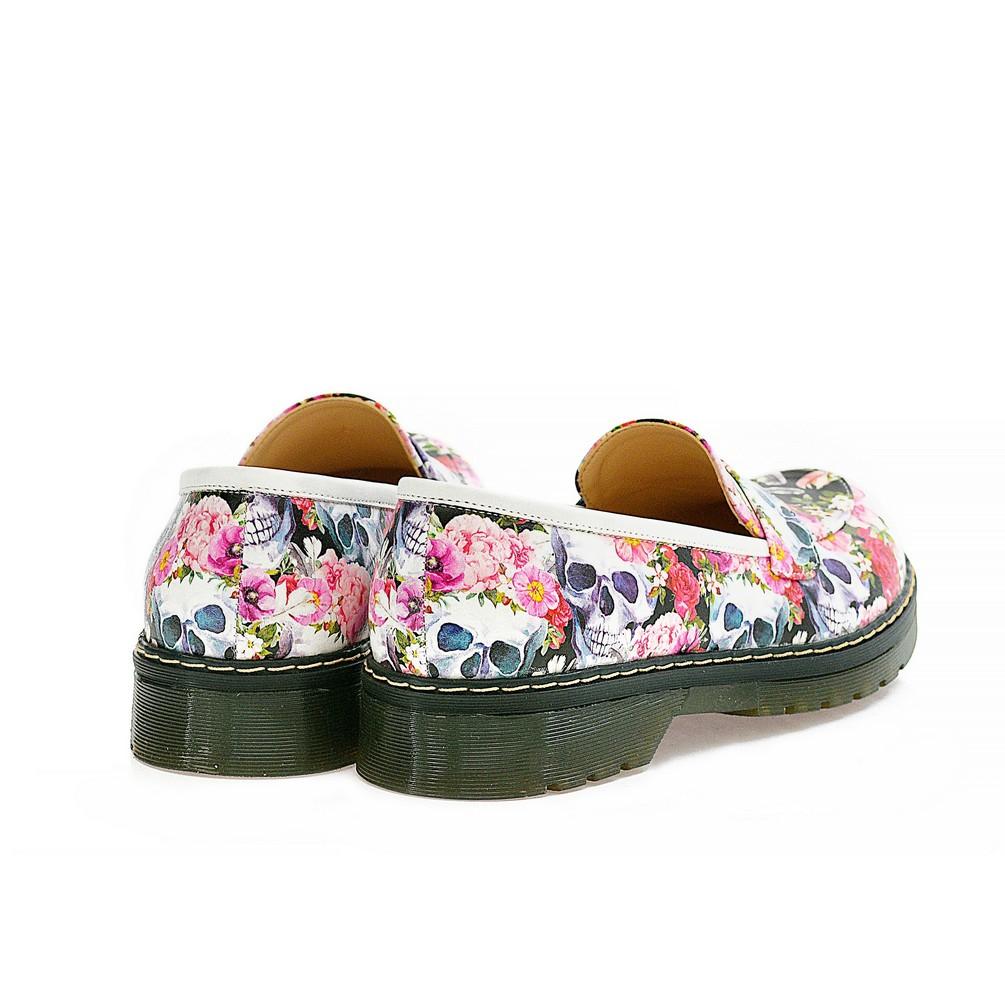 Skull and Flowers Oxford Shoes NMOX101 (770212757600)