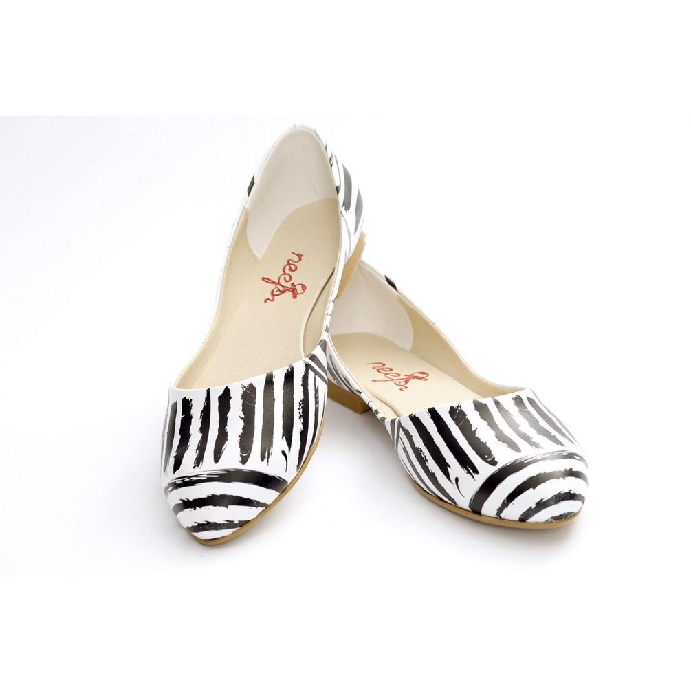 Black and White Ballerinas Shoes NSS351 (770221310048)