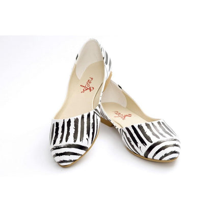Black and White Ballerinas Shoes NSS351 (770221310048)