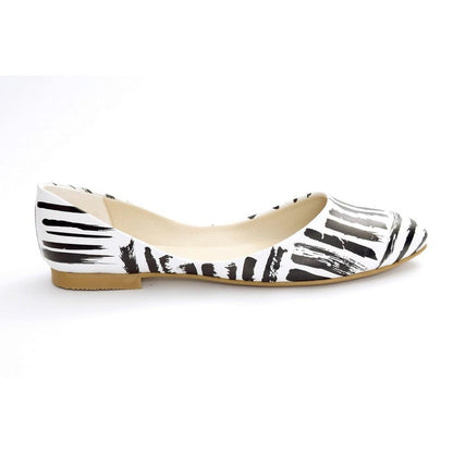 Black and White Ballerinas Shoes NSS351 (770221310048)