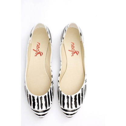 Black and White Ballerinas Shoes NSS351 (770221310048)