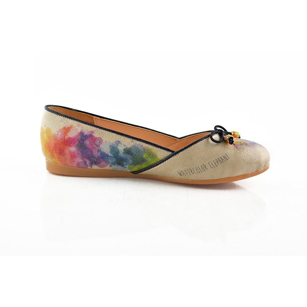Flamboyant Elephant Ballerinas Shoes OMR7109 (2241842905184)