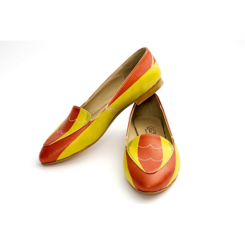Red and Yellow Pattern Ballerinas Shoes OMR7209 (1421210779744)