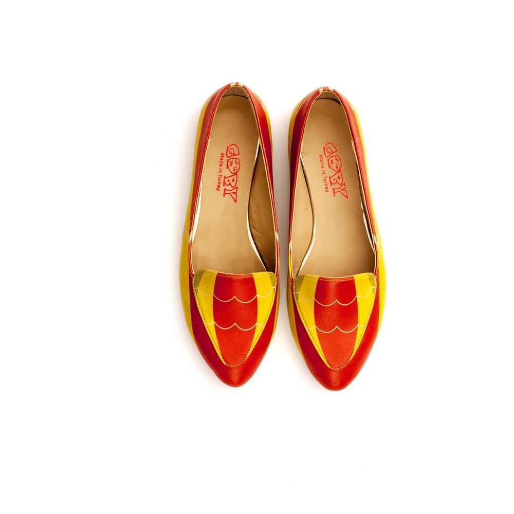 Red and Yellow Pattern Ballerinas Shoes OMR7209 (1421210779744)