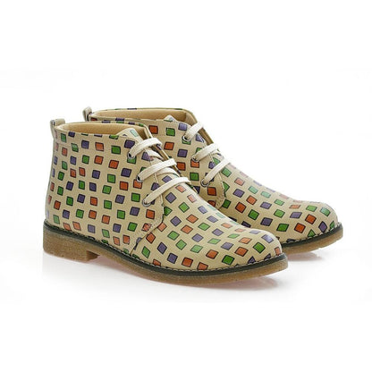Colored Squares Ankle Boots PH202 (1421215137888)