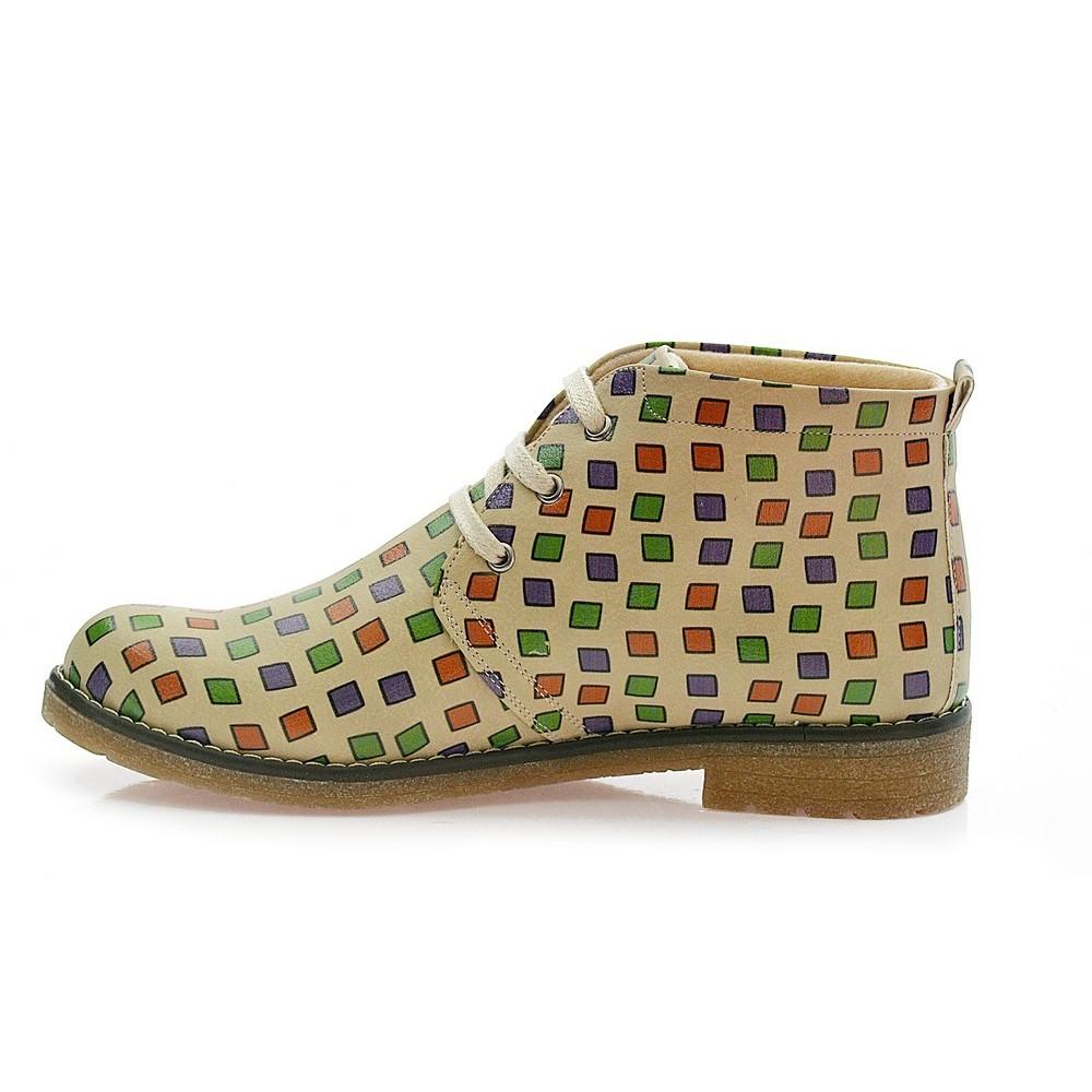Colored Squares Ankle Boots PH202 (1421215137888)