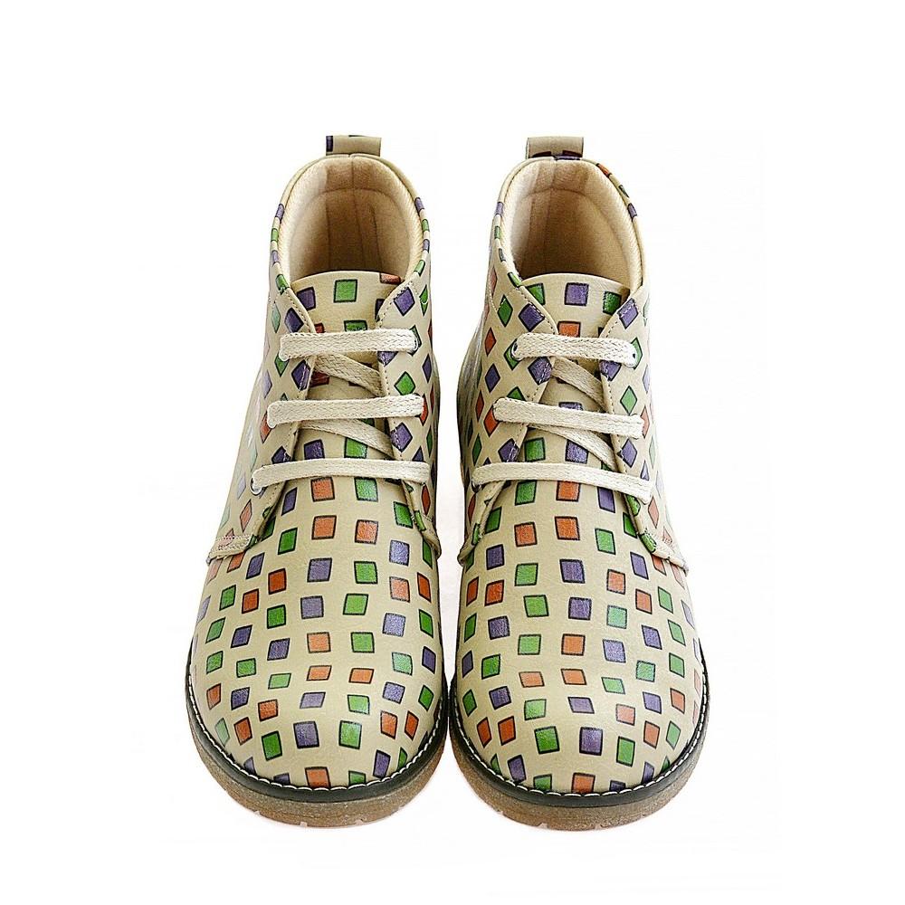 Colored Squares Ankle Boots PH202 (1421215137888)
