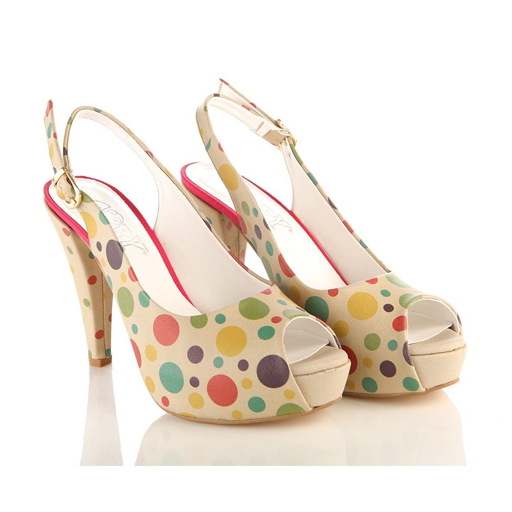 Colored Dots Heel Shoes PLT2045 (1405808476256)