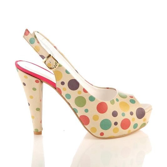 Colored Dots Heel Shoes PLT2045 (1405808476256)
