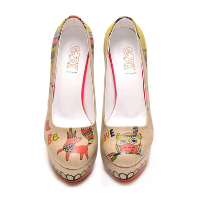 Indian Fox and Owl Heel Shoes PLT2062 (1405809098848)
