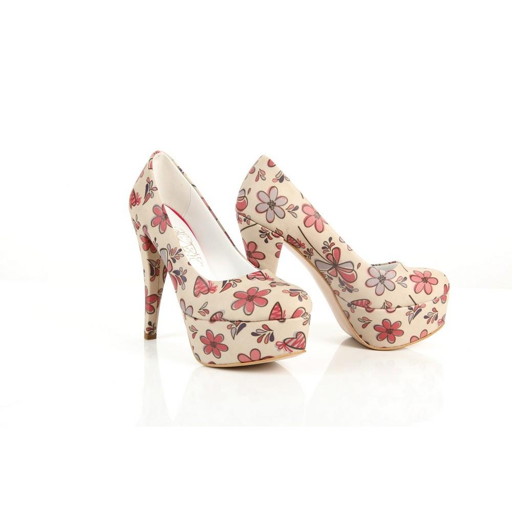 Flowers Heel Shoes PLT2012 (1421220741216)