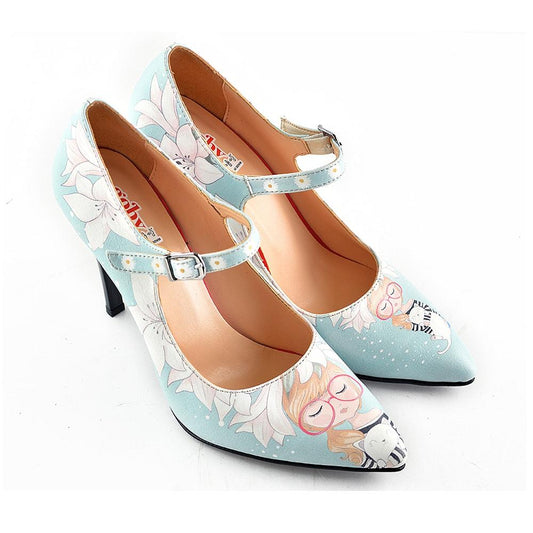 Girl With Glasses Heel Shoes STK101 (1405812899936)
