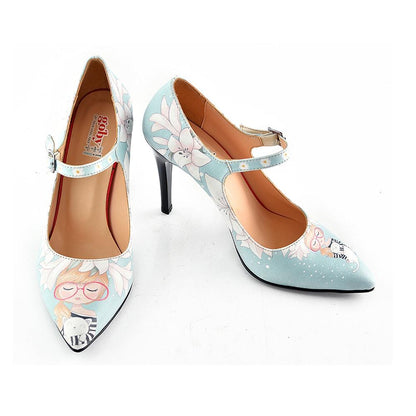 Girl With Glasses Heel Shoes STK101 (1405812899936)