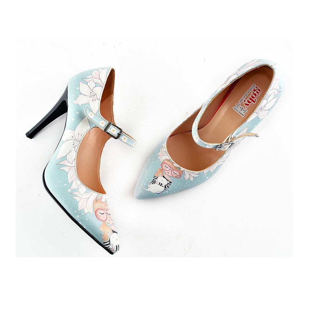 Girl With Glasses Heel Shoes STK101 (1405812899936)