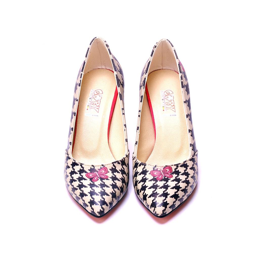 Plaid Heel Shoes STL3004 (1405813129312)