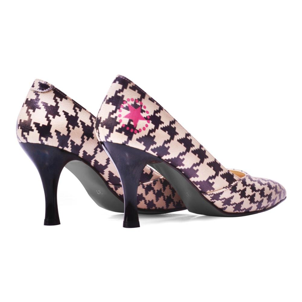 Plaid Heel Shoes STL3004 (1405813129312)