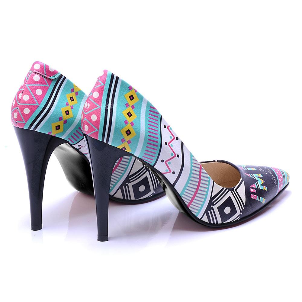 Blue Pattern Heel Shoes STL4407 (506277593120)