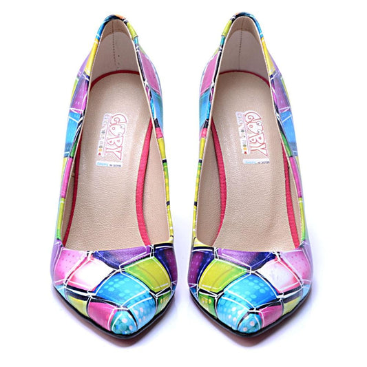 Colored Squares Heel Shoes STL4408 (1405813227616)